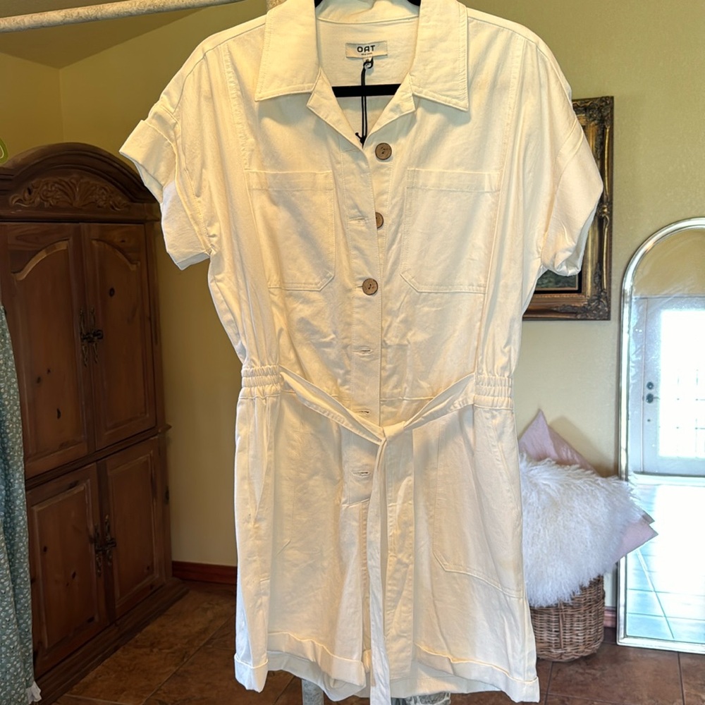 NWT White Cotton Oat Romper